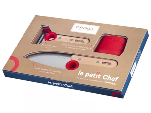 opinel Kinderkeukenset Opinel Le Petit Chef 3-delig Rood (30OP1746.3)