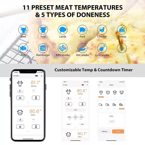 Inkbird BBQ Thermometer Inkbird Bluetooth Food Thermometer IHT-2PB (IHT-2PB)