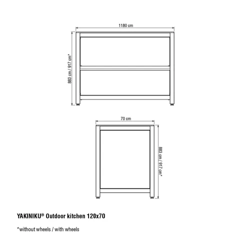 Yakiniku YAKINIKU Luxe buitenkeuken frame 120x70cm met 19'' gat (900017)