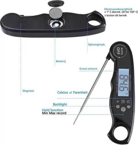 BBQ Valley Digitale Kern Thermometer en Flesopener Rood (JF001)