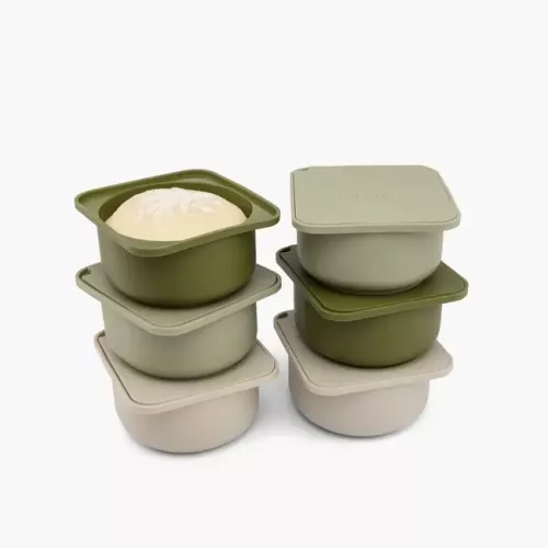 Babadoh Olive  6 Silicone deeg en vershoudbakjes
