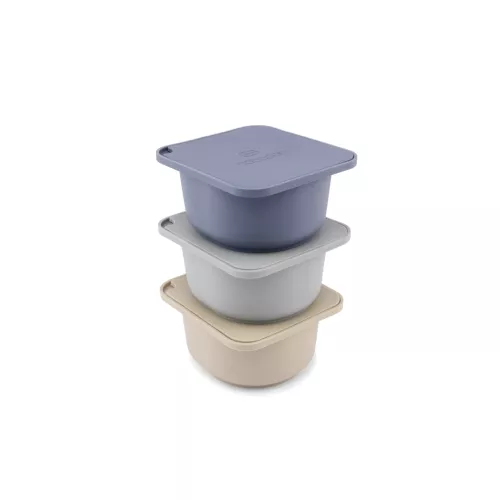 Babadoh Babadoh Blauw 3 Silicone deeg en vershoudbakjes (SKU33)