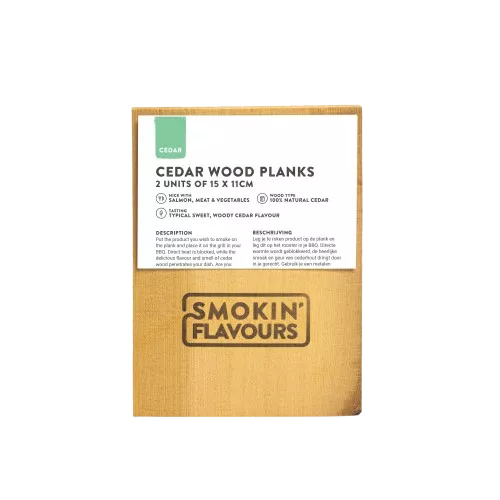 Smokin' Flavours Smokin' Flavours Cederhouten planken 2 Stuks 15 x 11 x 1 cm  (SF541)