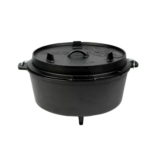 Valhal Outdoor Valhal Dutch Oven Gietijzer met Pootjes Outdoor 12 Liter (VH12L+)