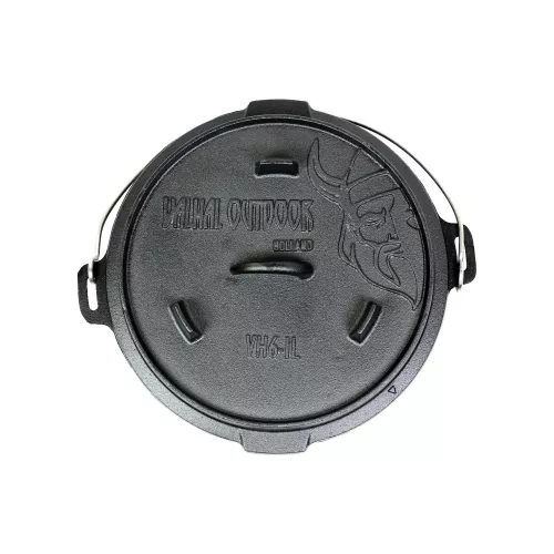 Valhal Outdoor Valhal Dutch Oven Gietijzer met Pootjes Outdoor 6,1 Liter (VH6.1L+)