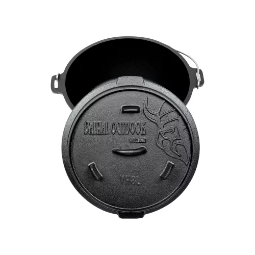 Valhal Outdoor Valhal Dutch Oven Gietijzer met Pootjes Outdoor 8 Liter (VH8L+)