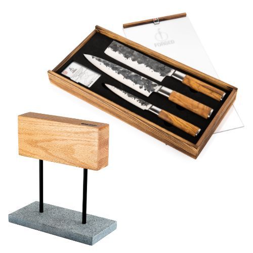 Forged Olive Messenset 3 delig + Messenblok Eiken Forged Olive Messenset 3 delig + Messenblok Eiken